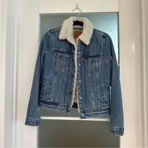 Levi’s for Anthropologie Original Denim Sherpa Trucker Jacket - size XS